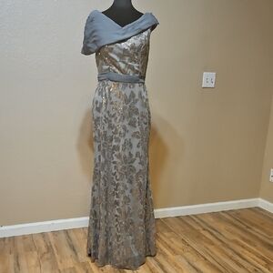 Elegant Gray Evening Gown